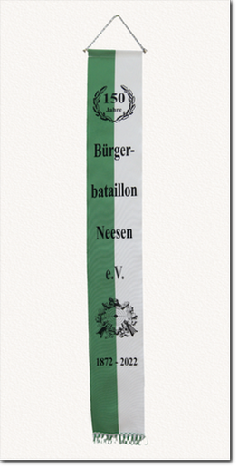 Fahnenschleife im Siebdruck Gedruckte Fahnenschleife, Fahnenband: 150 Jahre Bürgerbataillon Neesen 2022