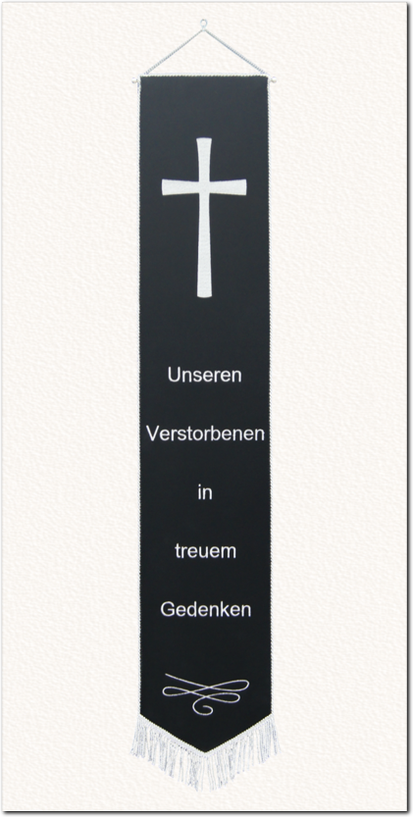 Digital gedruckte Trauerschleife, Trauerband Digitaldruck, Im Gedenken